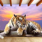 Индивидуальные 3D тигр животных Обои большой росписи Спальня Гостиная диван Задний план 3D фото обоев Papel де сравнению
