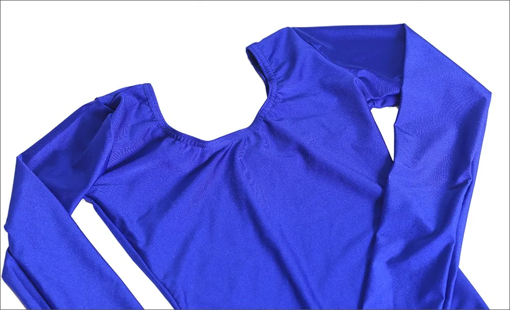 SPEERISE Женские Длинные рукава Unitard Stirrups полное тело Королевский Синий лайкра боди
