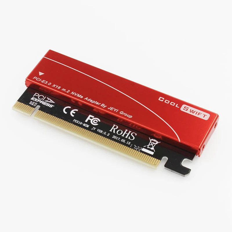 MX16 + SeaShark M.2 NVMe SSD NGFF на PCIE 3 0 X16 адаптер M ключ карта Suppor PCI Express 0x4 2230 2280 Размер m.2