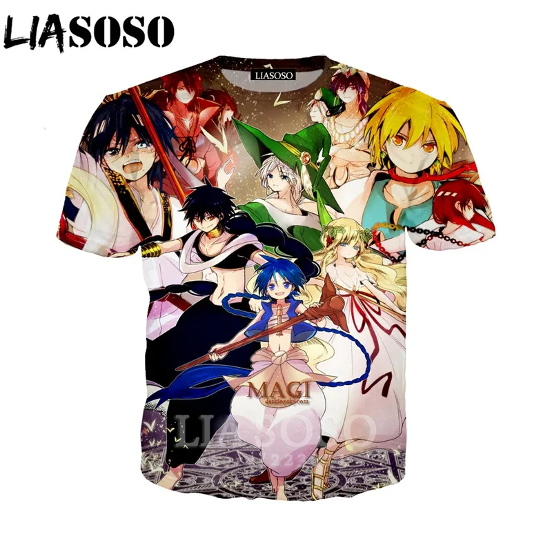 LIASOSO Летний Новый Мужской Женский свитшот 3D принт аниме-МАГИ Лабиринт волшебной