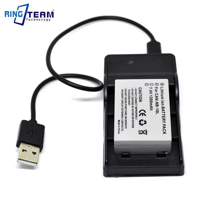 Аккумулятор NB 10L NB10L и зарядное устройство USB (2 в 1) для цифровых фотоаппаратов Canon