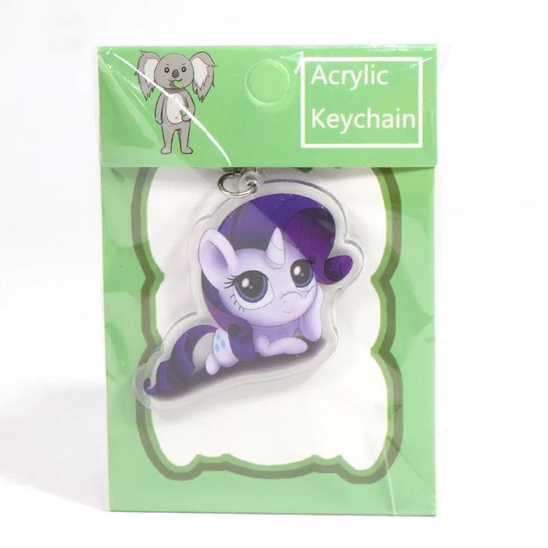 Новинка 5,5 см игрушки My Little Pony Шарм сумеречный Блеск Радуга тире Флаттершай кулон брелок для ключей с пони вечерние принадлежности - Цвет: purple hair white bo