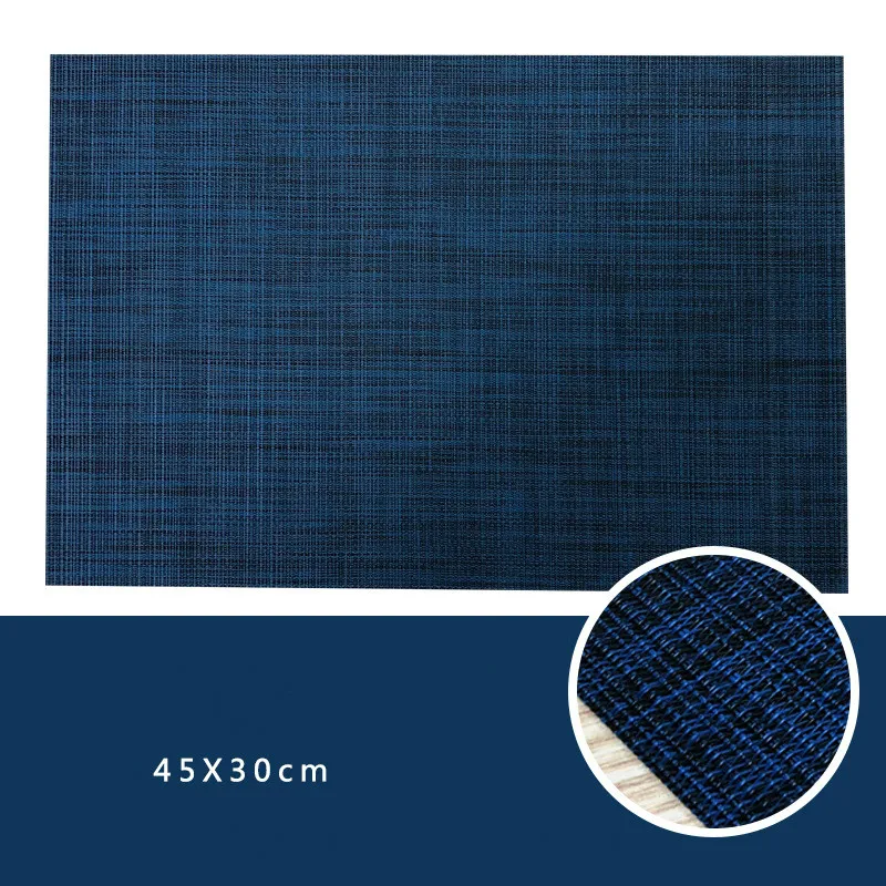 Navy SunnyRain 6 шт прямоугольный стол Установка тарелок роскошное место утепление ковриками мат - Цвет: Navy