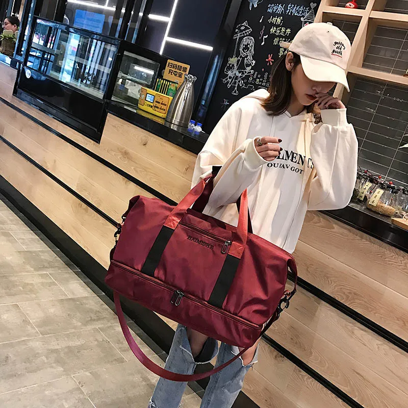 Wobag женская сумка для фитнеса, Оксфорд, тренировочная сумка для спортзала, Повседневная дорожная сумка для багажа с сумкой для обуви, водонепроницаемая дорожная сумка-Органайзер