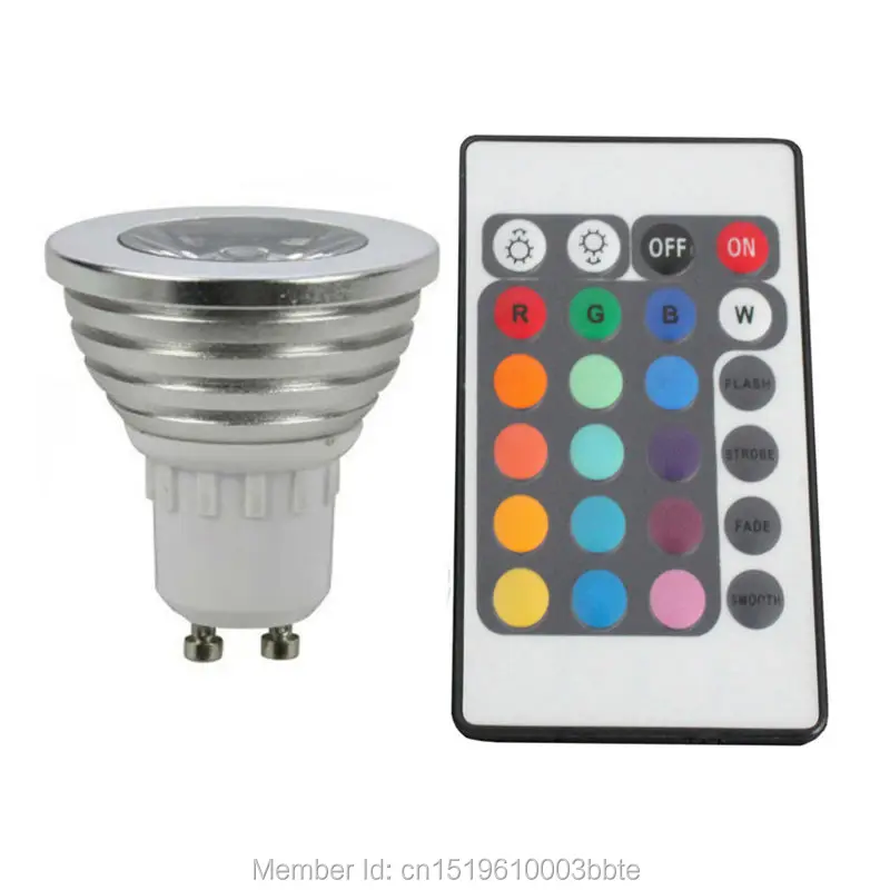 Гарантия 3 года Epistar Chip Вт 5 E27 GU10 Светодиодная лампа RGB дистанционное изменение