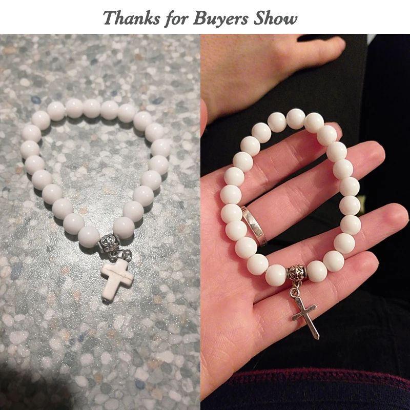 Белые фарфоровые бусины ангел крест ключ Сова луна подвеска браслет для женщин и