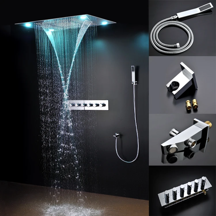 Потолочные встраиваемые электронный светодиодный душ высокого потока 70l inox