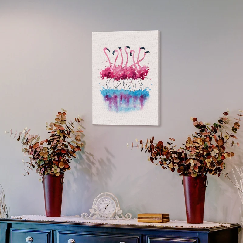 Подарки HAOCHU настенная художественная галерея ярко-розовый Фламинго любовь