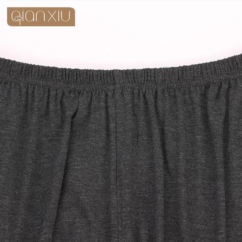

Qianxiu Pajamas Women Casual Sleepwear Round Neck Long Sleeve Knitted Pajama Set Men Lounge Wear 1414L