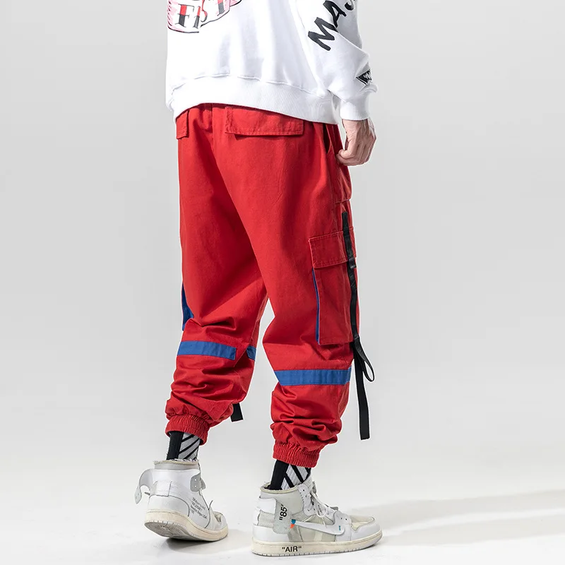 Мужские шаровары с боковыми карманами повседневные брюки для бега в стиле