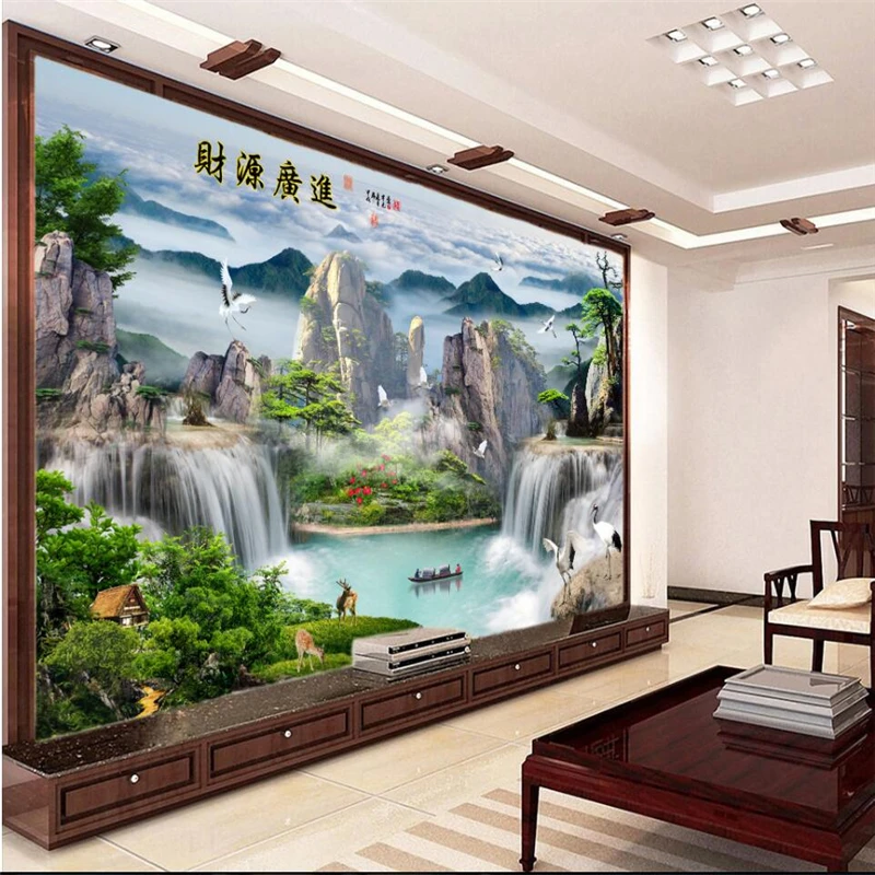 Обои beibehang с китайским ландшафтом фоновая стена для телевизора производство воды