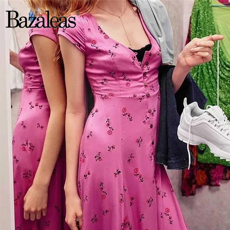 Женское платье с цветочным принтом длинное Повседневное на пуговицах|Женские