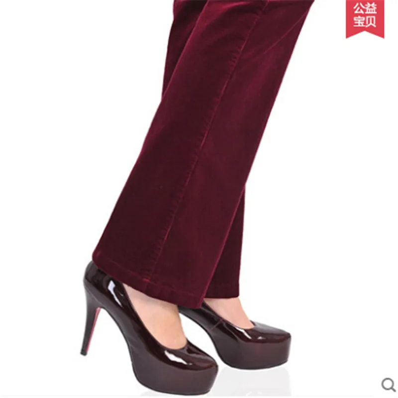 

Autumn New Fashion Women Corduroy Pants High Waist Elastic Straight Trousers Female Plus Size Flares Corduroy Pants 2021 A2978