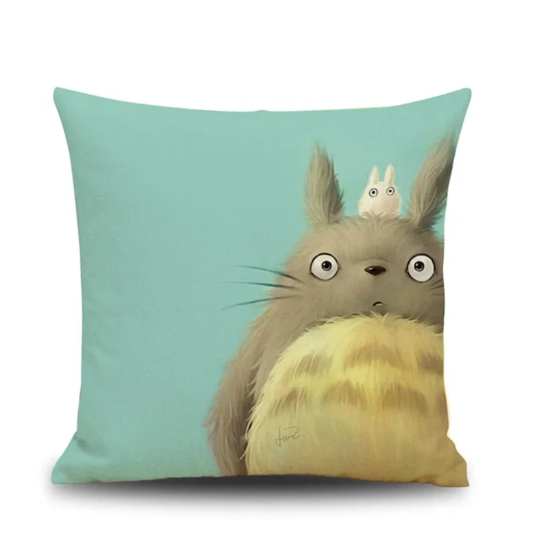 Наволочка Ретро Винтаж мультфильм Мой сосед Тоторо кошка печатная Подушка