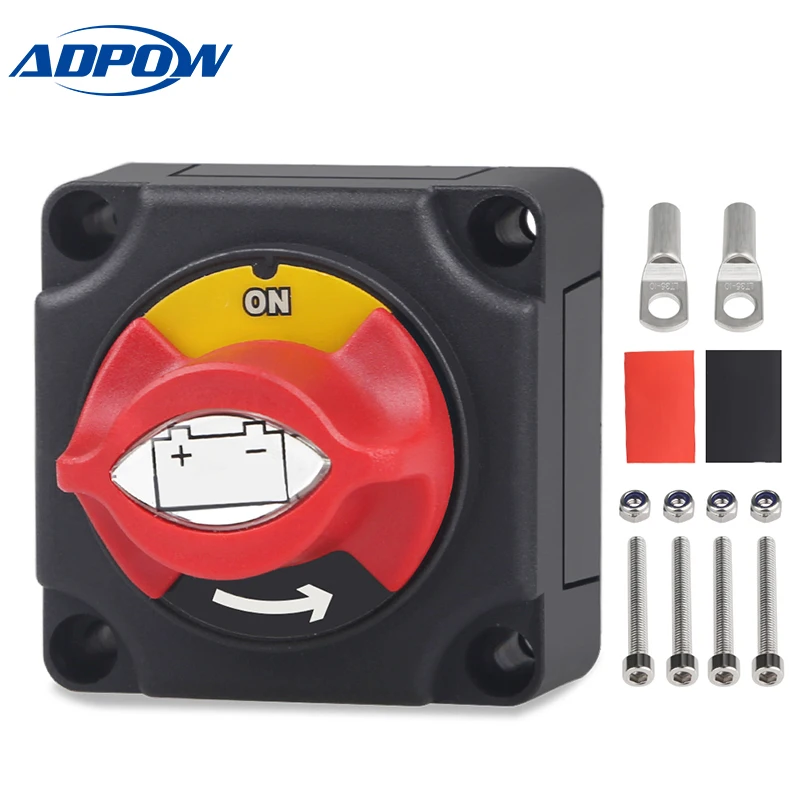 

ADPOW Marine Boat Car Battery Isolator Switch Cut Off Disconnect Terminal 12V 24V Waterproof Truck Vehicle Battery Switch