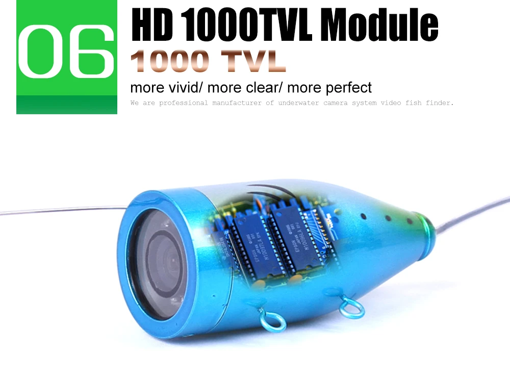 Комплект для подводной видео-рыболокатора, 1000 ТВЛ, с регулируемым освещением, 7 дюймов, ИК светодиодный, инфракрасная лампа, камера для рыбной ловли