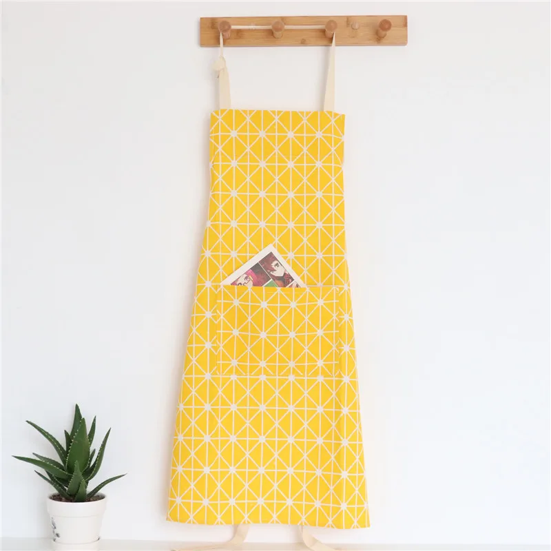 21 Регулируемые фартуки из хлопка и льна, кухонный фартук для женщин, в клетку буйвола, для ресторана, без рукавов, винтажный фартук, Delantal Cocina - Цвет: 21