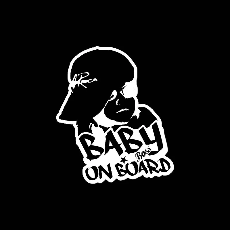 YJZT 12.9CM*15CM Hip Hop BABY BOSS ON BOARD Sticker Decal Car Vinyl Sign Window Cute Black/Silver C10-00621 | Автомобили и