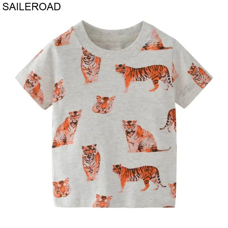 SAILEROAD 2-7 Т Мультфильм Животных Тигр Детские Дети Мальчик Футболка С Коротким