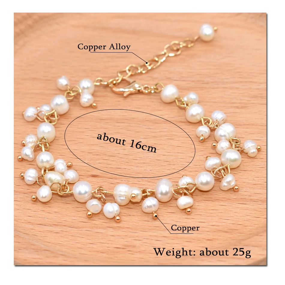 MNWT высококачественные натуральные жемчужные браслеты барокко женский браслет