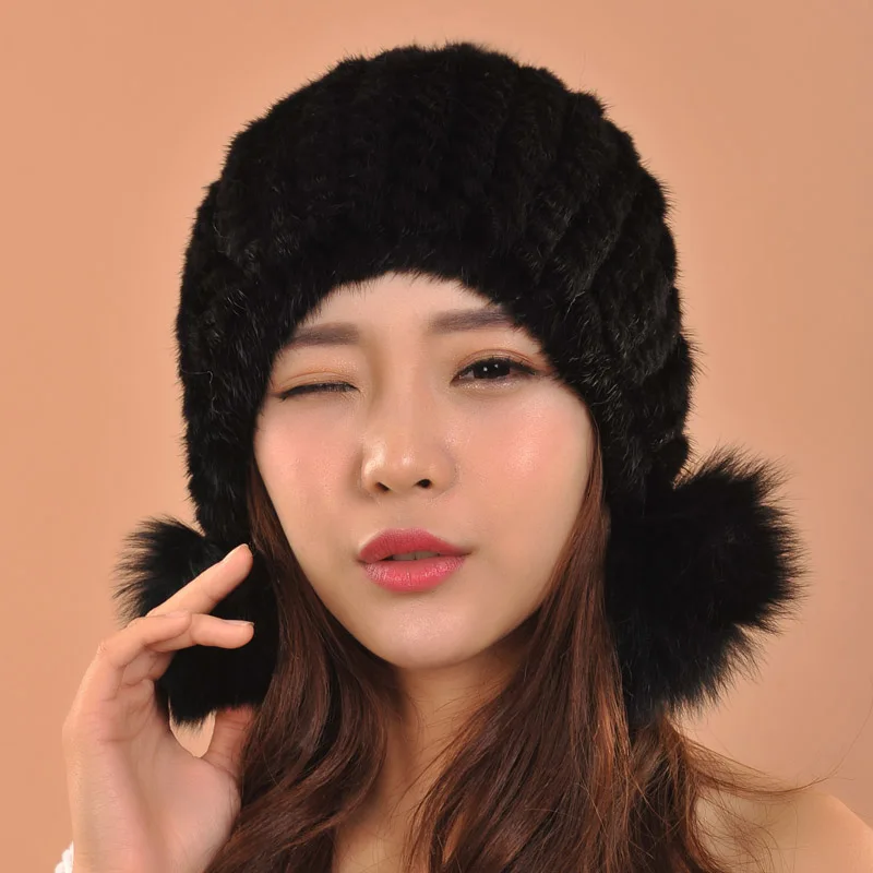 Женская шапка из натурального меха норки теплая зимняя зима 2019|fashion beanie|casual beaniesfur