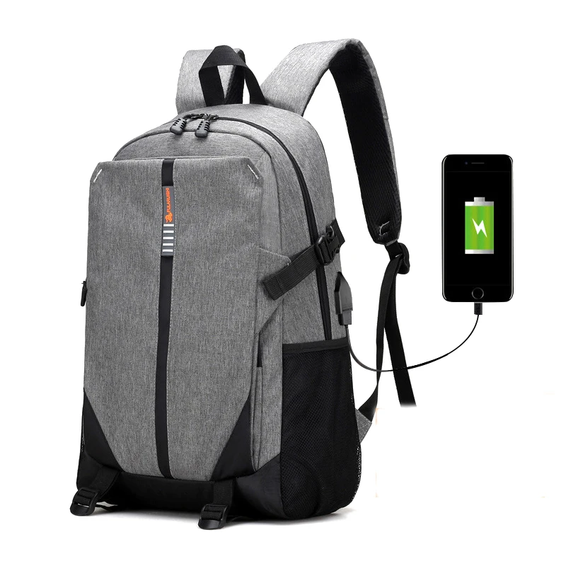 AIHYZ Nylon Mochila Feminina Fashion Youth Travel Backpack Grey USB Charging Men Laptop 15.6 In Computer Women |
