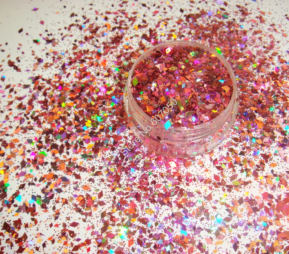 

Holographic Laser Rose Pink Glitter Mixed Diamond rhombus Paillette Spangles Shape for Nail Art Glitter Crafts Decoration