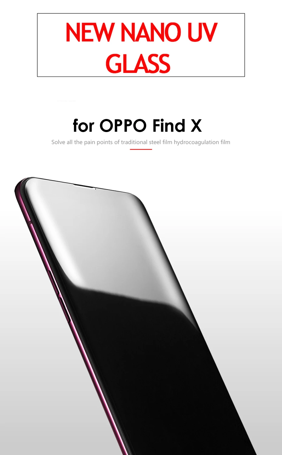 Akcoo Nano УФ жидкий клей стекло протектор экрана для OPPO Find X полное покрытие закаленное стекло clear find x защита экрана