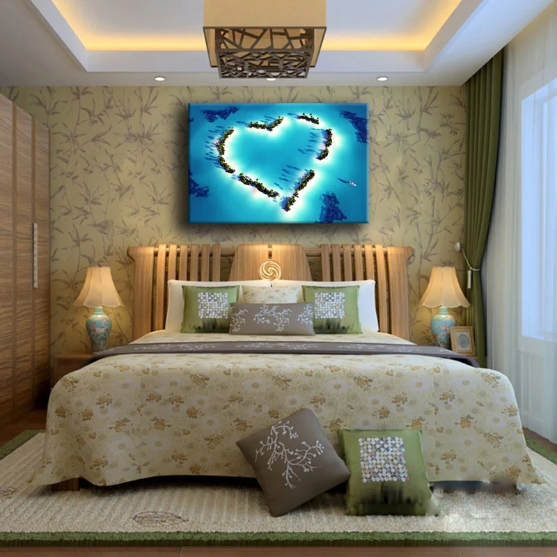 Принты для домашнего декора холст постер рамка 1 шт. любовь сердце моря картина