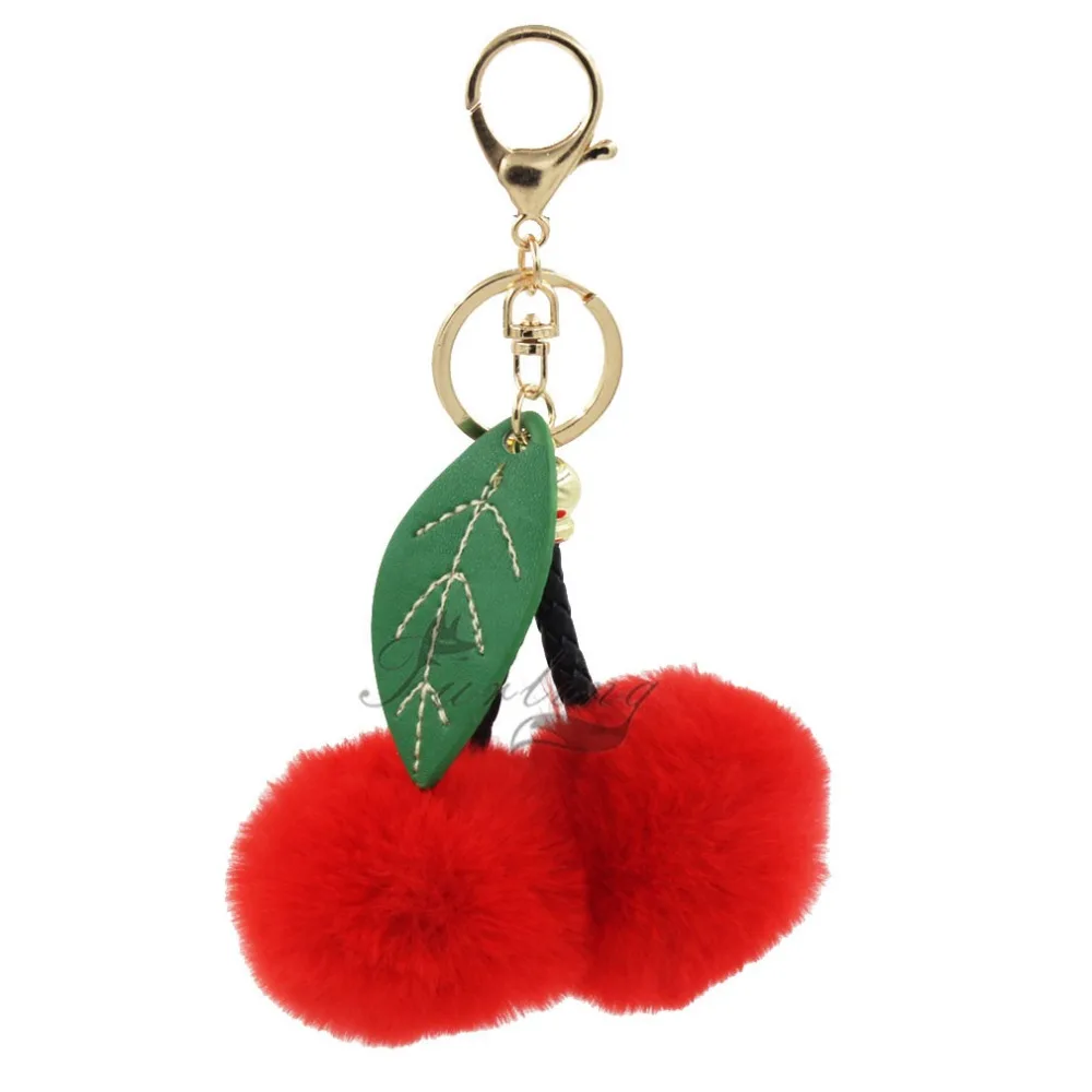 1 шт. брелок для ключей с помпонами в виде вишни|ball keychain|bag charmkey ring bag |