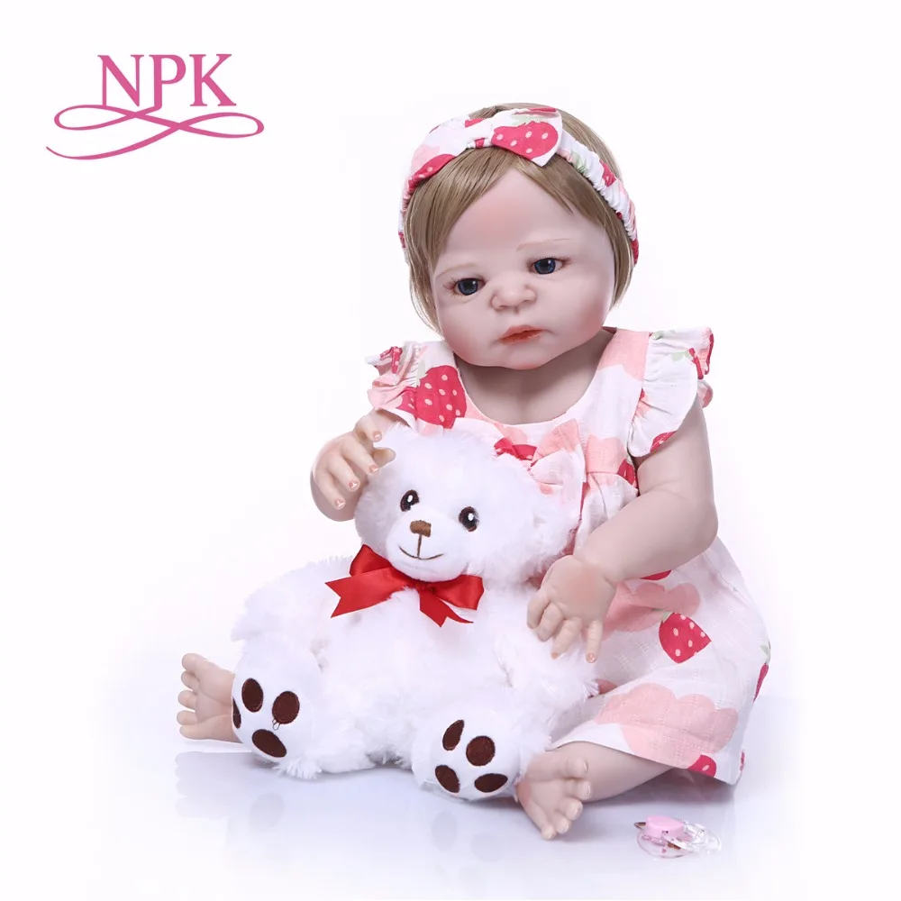 Bebes reborn 23 &quot57 см NPK полный силиконовые возрождается куклы игрушки для девочек