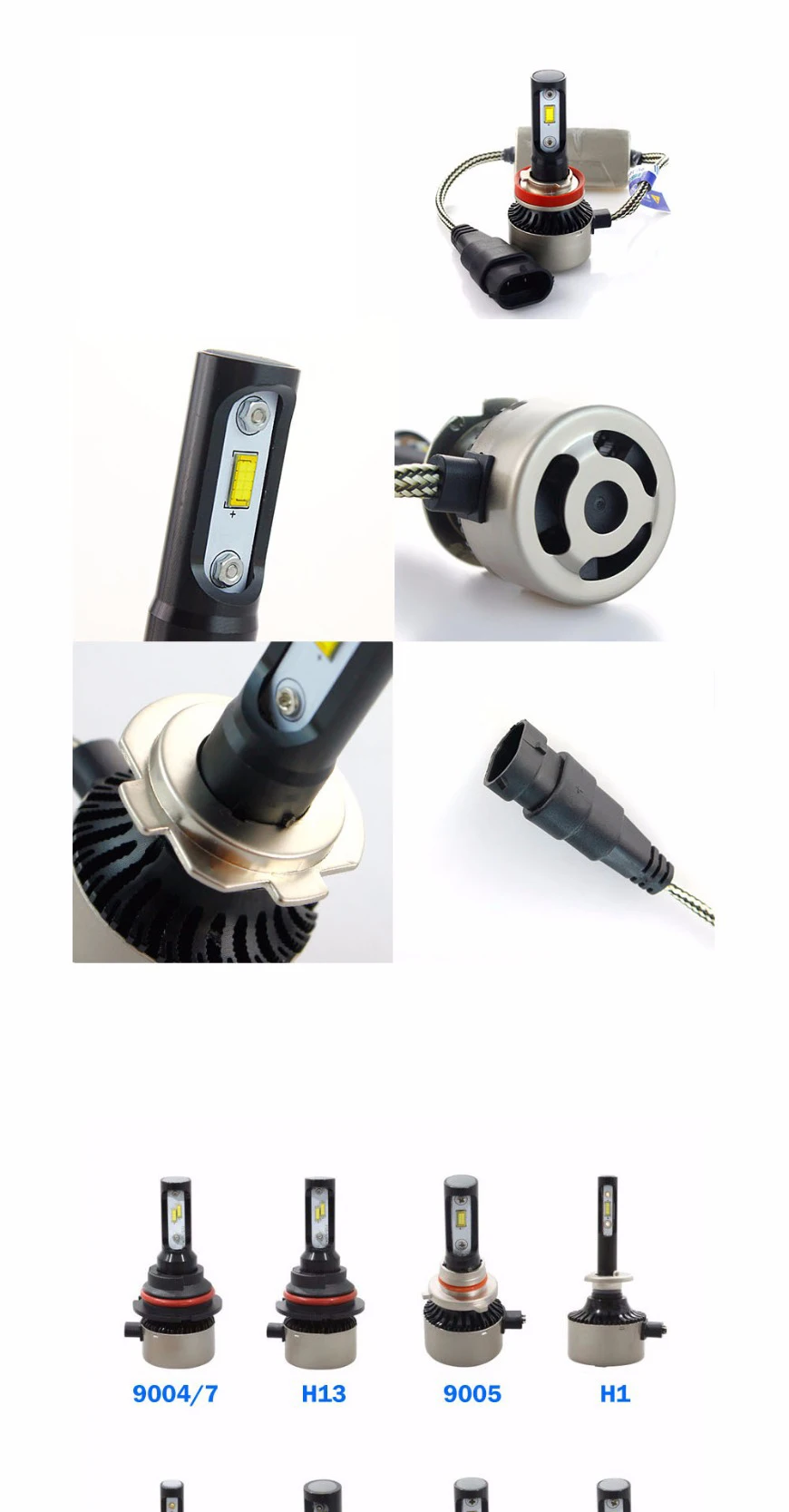 Aslent H4 H7 светодиодный Автомобильные светодиодные лампы фар Spuer Canbus Error Free H11 H8 H9 H1 HB3 9005 9006 электрическая лампочка для авто 120 Вт 24000lm 6500 K 12 v