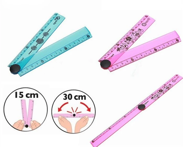 Раскладная линейка премиум класса 30 см 2 вида цветов высокое качество чертежные