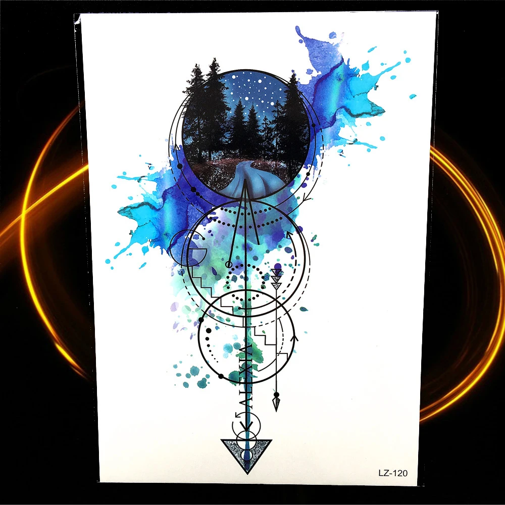 GoldOcean мужские крутые треугольные наклейки с татуировками Луны для женщин и