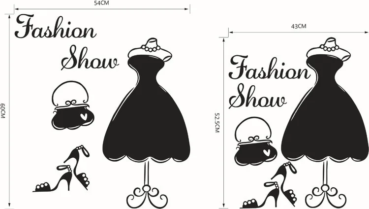 Lady Dress Designed Wall Stickers Bedroom Living Room Home Decor Purse Decotation Art Wardrobe Sticker DIY For Girls | Дом и сад