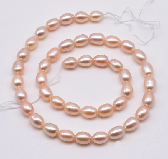 

15inches One Full Strand Loose Pearl Jewellery,6-7mm Rice Shaper,Pink Color Natural Freshwater Pearl Jewellery,New Free Shipping