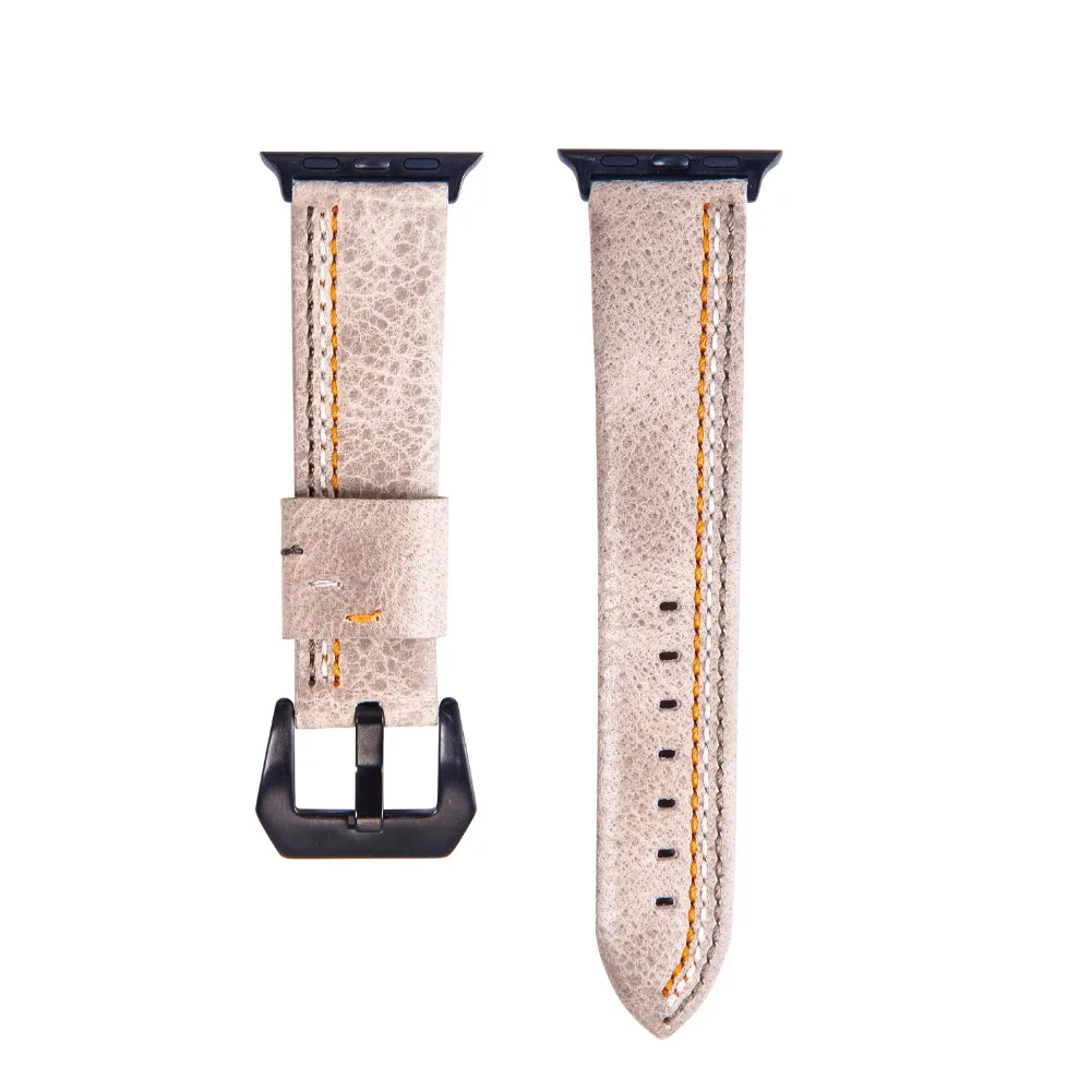 Fashion Quality Leather Strap for Apple Watch Series 5 4 3 2 1 Buckle Watchband 38 42mm iWatch Replacement Band 40 44MM | Наручные часы