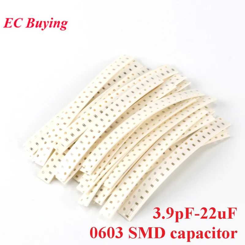 500 шт. комплект конденсаторов SMD 0603 25 значений * 20 3 9 22 мкФ пакет с электронными