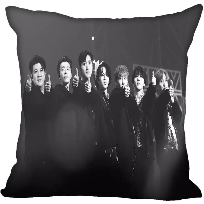 Корея-поп Super Junior печать квадратный шелк атласные наволочки 35x35 см, 40x40 см одна сторона напечатано настроить ваш образ подарок