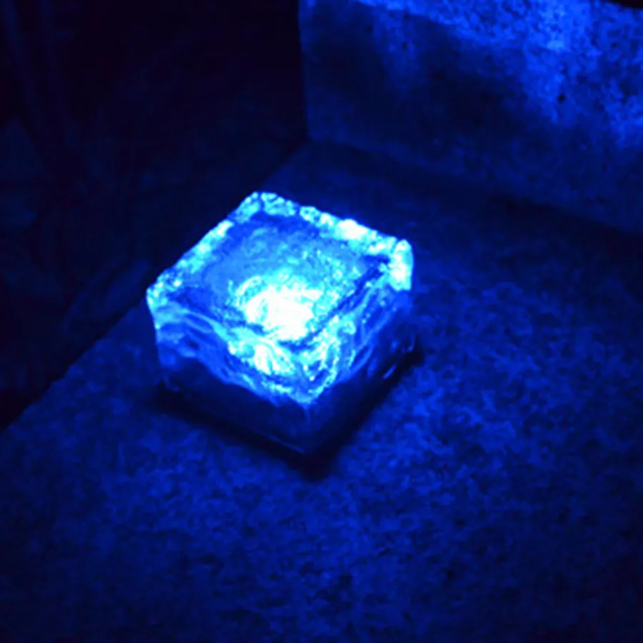 BEIAIDI Солнечный Путь подземный похороненный кирпичный светильник 1 Led креативный стеклянный камень кубик льда кирпич Солнечный сад подъездная дорожка светильник безопасности - Испускаемый цвет: Blue