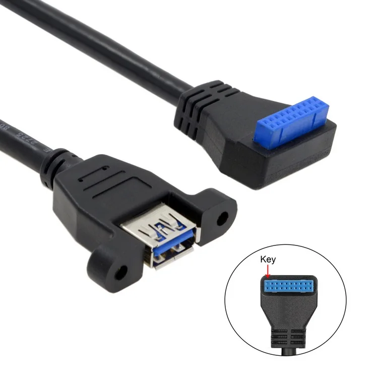 USB 3 0 Однопортовый гнездовой винтовой кронштейн типа вниз угловой материнской