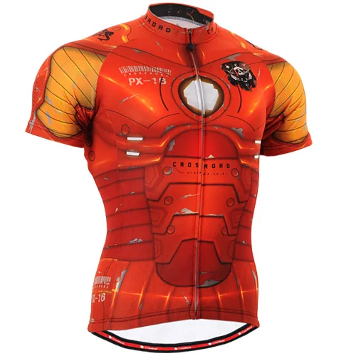 Слоновая кость Бренд команда Ironman Майки спортивные велосипед Рубашки для мальчиков Железный человек Велосипедный Спорт Одежда мужчина spideman короткие Костюмы Ciclismo - Цвет: Слоновая кость