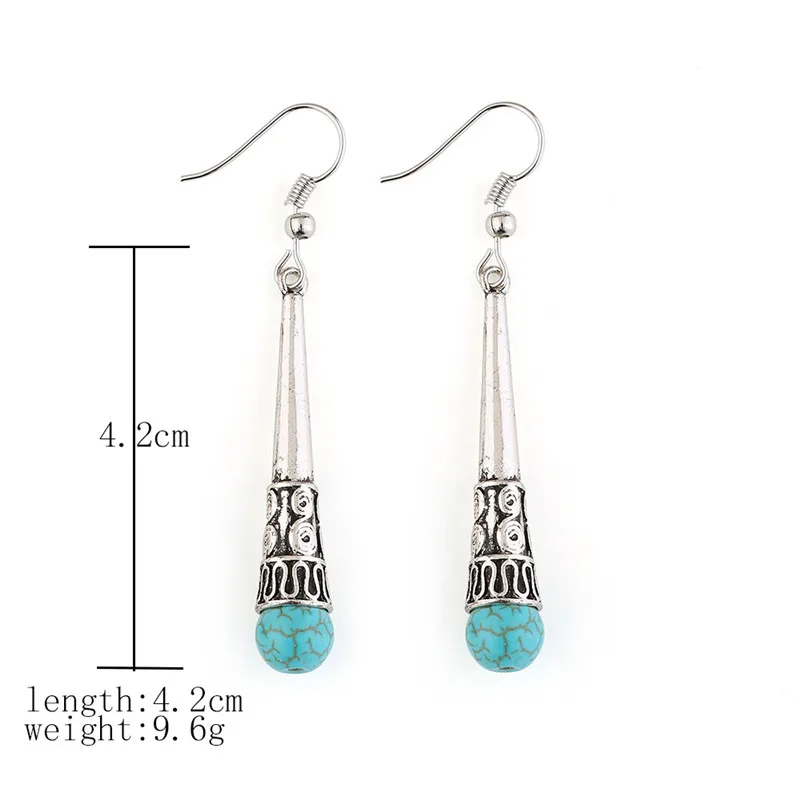 серьги с камнями Boho Серьги хиппи aritos индийский индейские украшения Навахо Gypsy