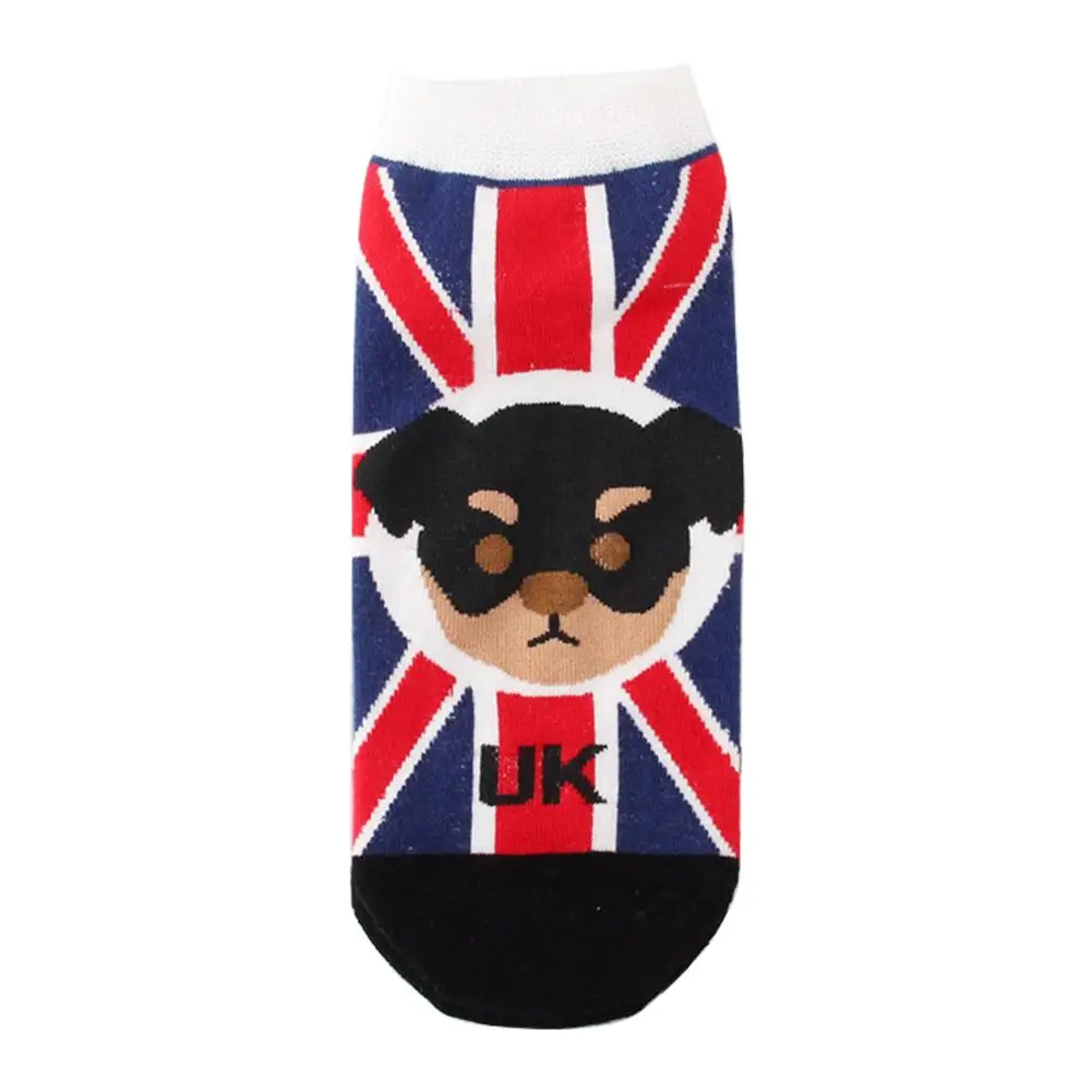 Женские милые Мультяшные носки собаки Соединенные Штаты Канада Италия узор