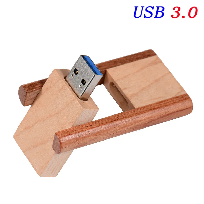JASTER USB 3,0 логотип Заказная лазерная гравировка вращающийся деревянный usb флеш-накопитель Флешка 4 ГБ 16 ГБ 32 ГБ 64 Гб карта памяти подарки - Цвет: B