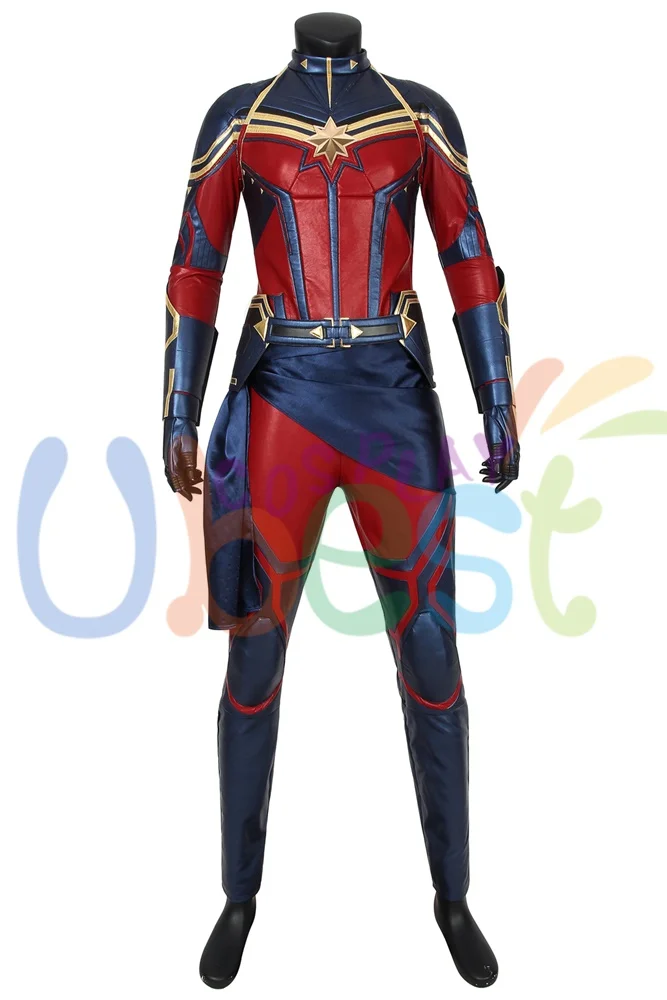 Марвел Капитан Костюм для косплея Carol Danvers Мстители Endgame наряд