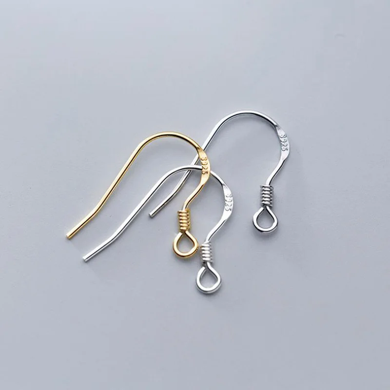 Плоские штампованные серьги-Крючки для подвешивания серебристые/золотистые