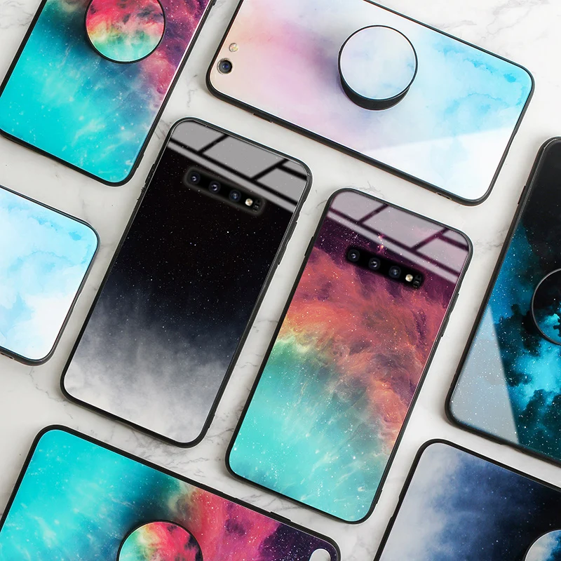 Чехол GFAITH для Samsung Galaxy S10 Plus задняя крышка из закаленного стекла мягкая