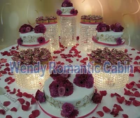 7pcsset crystal cake stand for wedding round crystal wedding cake stand dhlfedex free ship wedding centerpiece cake holder