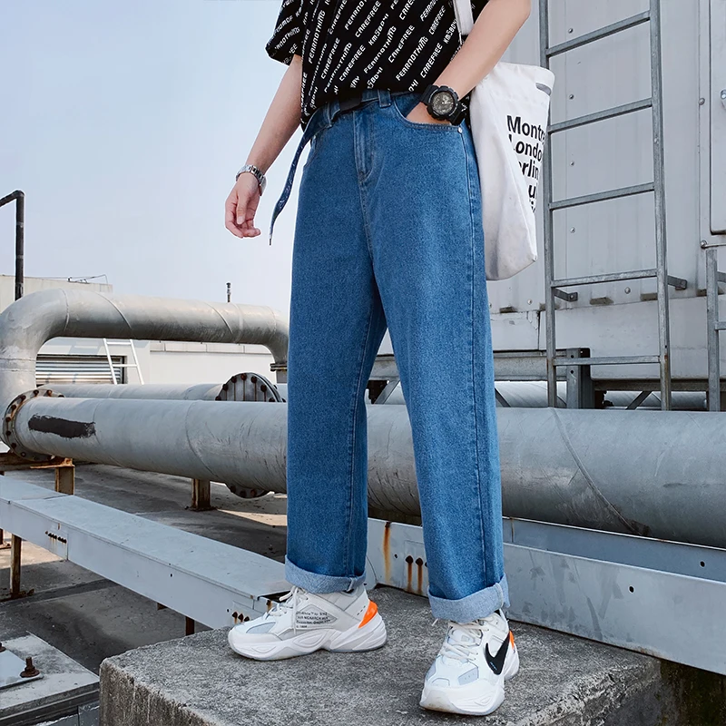 Grapefruit beauty Official Store2019 Summer New Men's Thin Light Jeans Casual loose Blue Trousers Male Brand pants | Мужская одежда